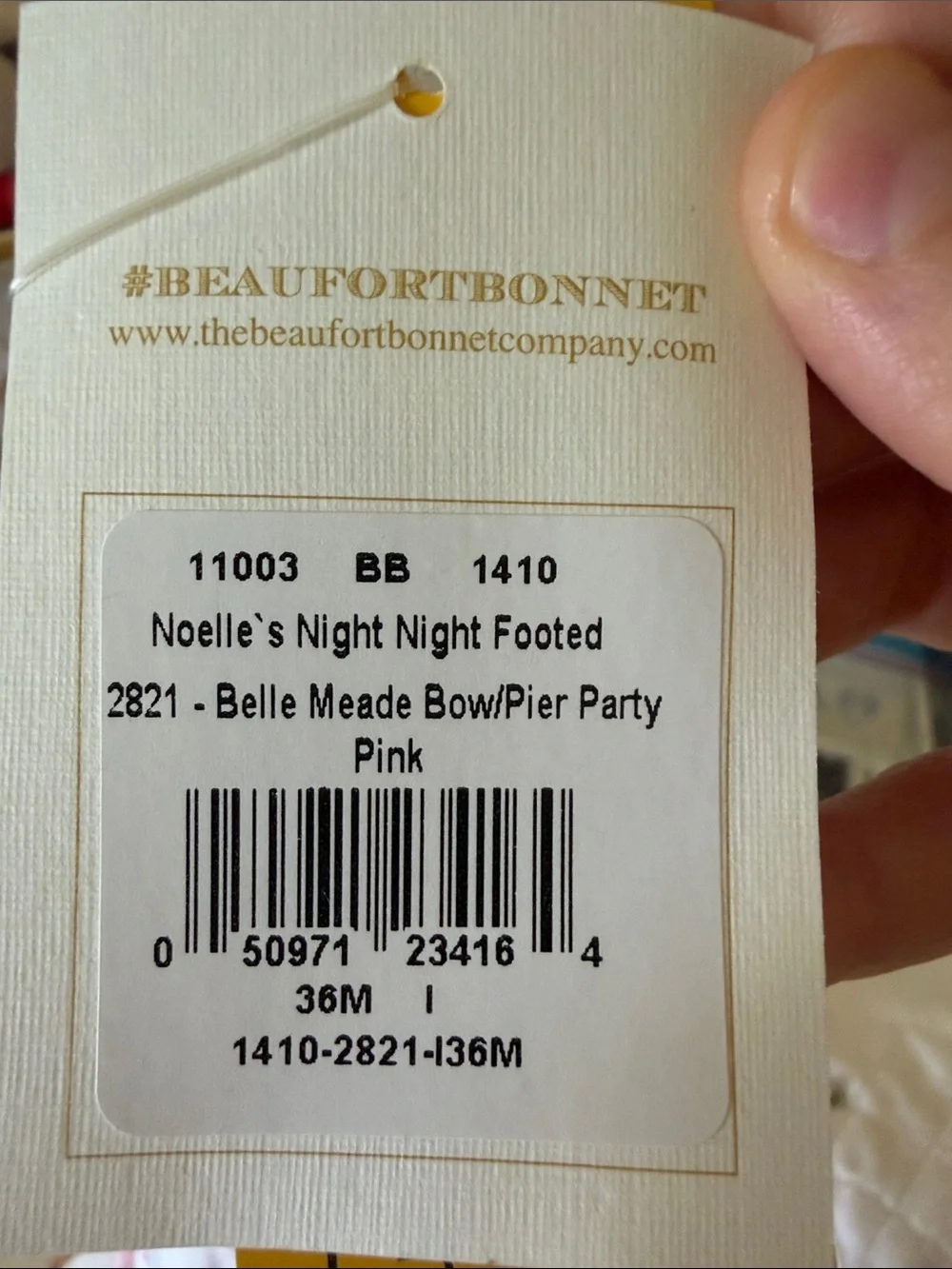 TBBC Noelle's Night Night in Belle Meade Bow (size 3-6m)